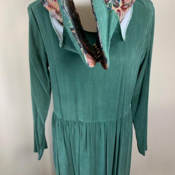 VTG Carol Anderson Green Dress with with Tapestry Bodice Size 6 - Picture 6 of 15